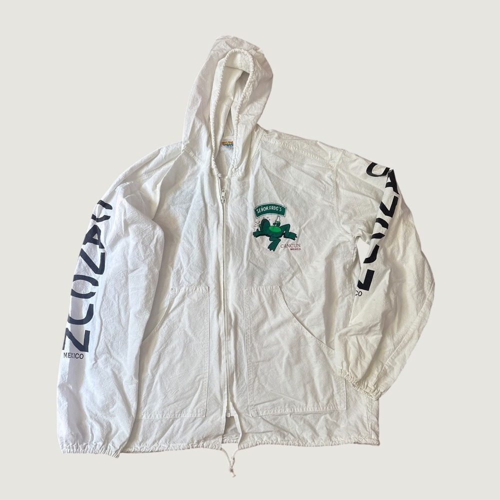 Sun Shine Senor Frog's Jacket Unisex White Vintage Cancun Souvenir SIZE M